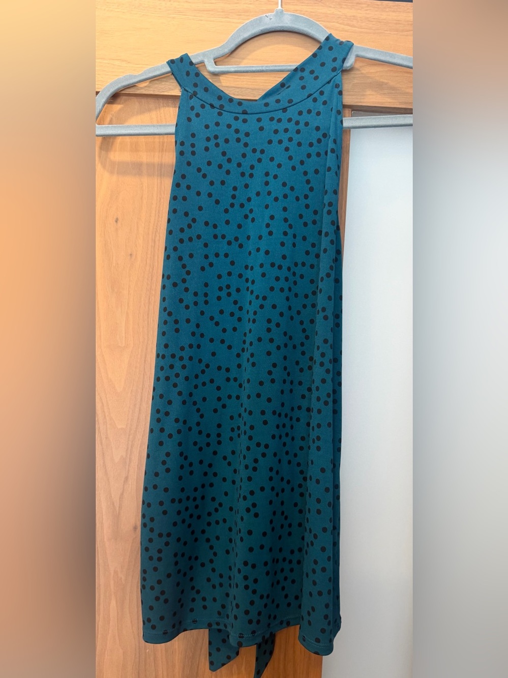 Banana Republic teal polkadot top